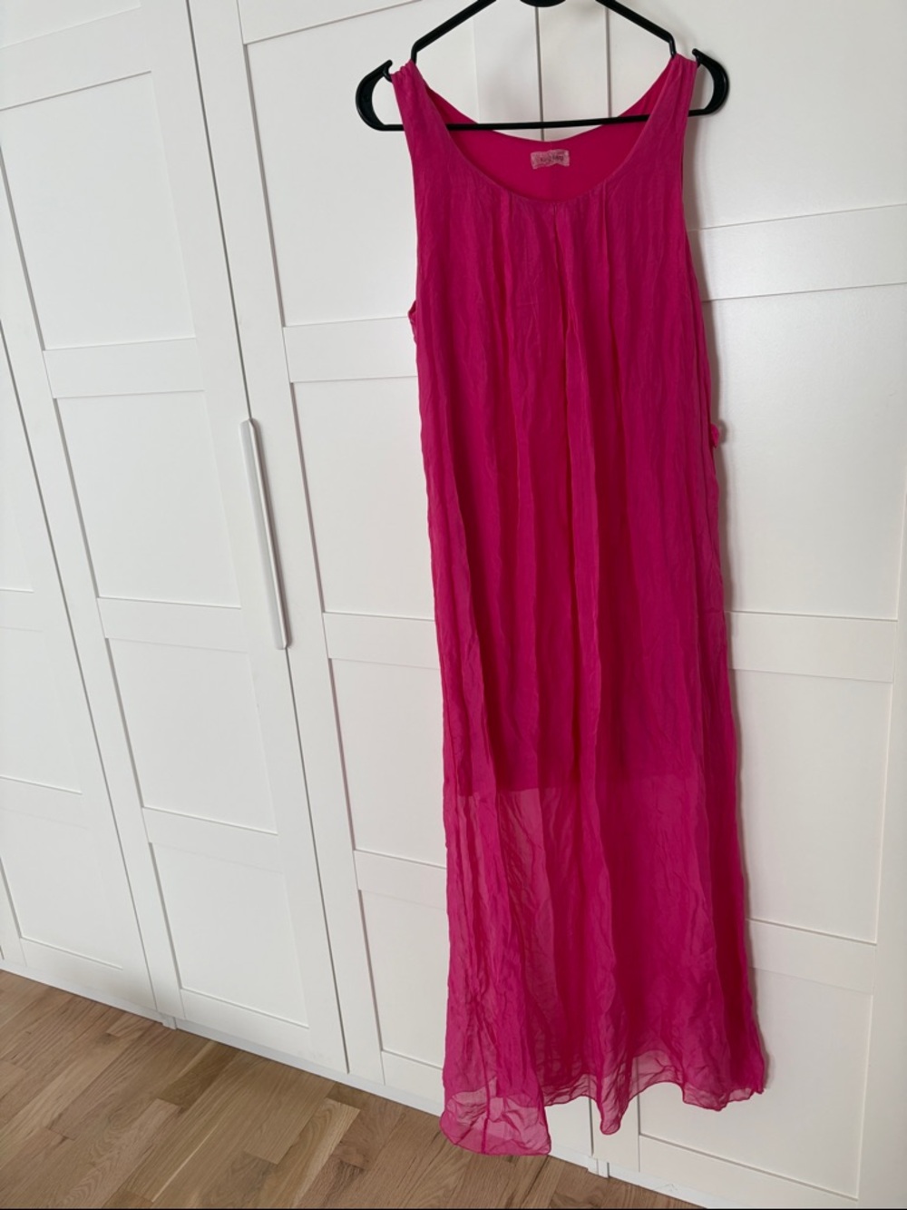Bright Fuchsia Sheer Chiffon Maxi Dress